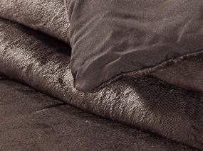 img 3 attached to 🛏️ Supreme Comfort: GrandLinen 7-Piece Queen Size Solid Brown Micromink Velvet Comforter Set: Luxurious Warm Bedding with Accent Pillows and Bed Skirt