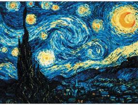 img 1 attached to 🎨 Riolis 14 Счет Звездная ночь после картины Ван Гога - Счетный набор для вышивания крестиком, 15,75 x 15,75 дюйма.