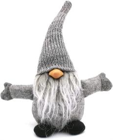 img 3 attached to ITOMTE Handmade Swedish Gnome - 10 Inches, Grey: Nordic Figurine & Plush Elf Toy for Christmas Decor & Winter Table Ornament