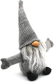 img 4 attached to ITOMTE Handmade Swedish Gnome - 10 Inches, Grey: Nordic Figurine & Plush Elf Toy for Christmas Decor & Winter Table Ornament