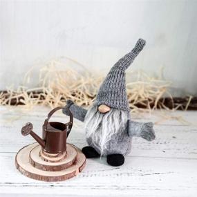 img 1 attached to ITOMTE Handmade Swedish Gnome - 10 Inches, Grey: Nordic Figurine & Plush Elf Toy for Christmas Decor & Winter Table Ornament