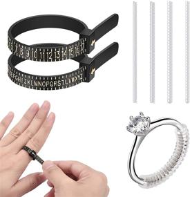 img 4 attached to 📏 2 PCS Jewelry Measurement Finger Sizer Ring Gauge Tool for Women Men + 4 PCS Invisible Ring Size Adjuster – Perfect for Loose Rings, Jewelry Guard and Spacer Solution