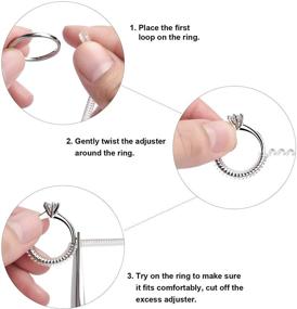 img 2 attached to 📏 2 PCS Jewelry Measurement Finger Sizer Ring Gauge Tool for Women Men + 4 PCS Invisible Ring Size Adjuster – Perfect for Loose Rings, Jewelry Guard and Spacer Solution