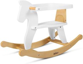 img 4 attached to 🐴 Belleur White Wooden Rocking Horse for 1-3 Year Olds - Ride-on Toy for Baby & Toddler, Unisex Rocking Animal for Indoor & Outdoor Activities - Perfect for Birthdays