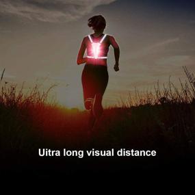 img 2 attached to 🏃 High Visibility LED Reflective Running Vest with Warning Lights for Night Running, Walking, Cycling - Adjustable Elastic Safety Gear Accessories for Men and Women