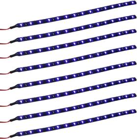 img 4 attached to XT AUTO 8 шт. 12V Супер Яркий 30 см 15 LED Гибкая Водонепроницаемая лента светодиодного света для автомобильного интерьера