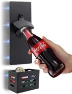 🍺 karazzo wall-mounted magnet bottle opener, cap catcher - perfect gift for men, women, and family - ideal for beer lovers (black) logo