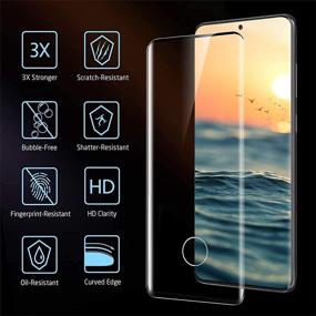 img 3 attached to 📱 [2+2 Пакет] Защитная пленка из закаленного стекла HD Clear для Samsung Galaxy S20 Plus, поддержка ультразвукового сканера отпечатков пальцев, 3D изогнутый, устойчивый к царапинам, без пузырей для защиты стекла Galaxy S20 Plus 5G.