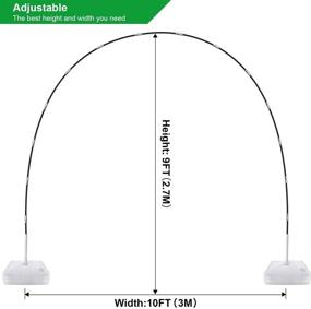 img 3 attached to Набор для дуги из шаров IDAODAN: регулируемый держатель высотой 9 футов и шириной 10 футов с основанием, включает 50 шт. клипс для шаров, насос для накачивания, земные веревки, гвозди и узел для шаров - идеально подходит для свадеб, вечеринок для малышей, украшения на День рождения