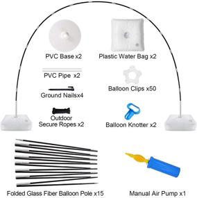 img 1 attached to Набор для дуги из шаров IDAODAN: регулируемый держатель высотой 9 футов и шириной 10 футов с основанием, включает 50 шт. клипс для шаров, насос для накачивания, земные веревки, гвозди и узел для шаров - идеально подходит для свадеб, вечеринок для малышей, украшения на День рождения