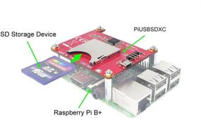 img 3 attached to Ableconn PIUSBSDXC Raspberry Pi USB 2.0 к SD 3.0 (SDXC) Конвертер Стекируемая плата