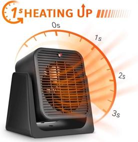 img 1 attached to Portable Space Heater - Quiet Combo Ceramic Electric Personal Fan, Fast and Efficient Heating, Overheat &amp; Tip-over Protection – Ideal for Office Desk, Bedroom, Home Indoor Use