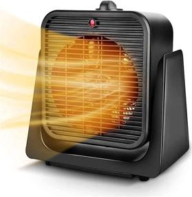 img 4 attached to Portable Space Heater - Quiet Combo Ceramic Electric Personal Fan, Fast and Efficient Heating, Overheat &amp; Tip-over Protection – Ideal for Office Desk, Bedroom, Home Indoor Use
