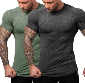 img 3 attached to 👕 URRU Men's 2-Pack Workout T-Shirts Compression Quick Dry Baselayer Tee Gym Training Tops in S-XXL Sizes - Enhanced SEO