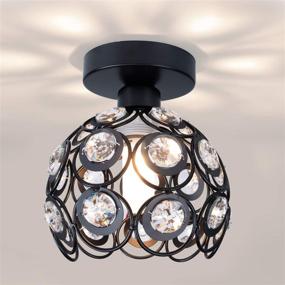 img 3 attached to 💡 Stylish Industrial Vintage Ceiling Light with Metal Crystal Shade - Modern Farmhouse Semi Flush Mount Fixture for Kitchen, Hallway, Foyer, Bathroom, Closet