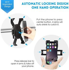 img 2 attached to 🚲 AONKEY One-Touch Release Bike Phone Mount: Universal Bicycle Holder for iPhone, Samsung & More (4.0"-6.5" Phones), 360° Rotatable & Secure Fit on Handlebar/Stem