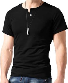 img 2 attached to 👔 Aiyino Casual Single Placket L C Black Men's Shirt: Stylish and Versatile Clothing Option