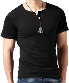 img 1 attached to 👔 Aiyino Casual Single Placket L C Black Men's Shirt: Stylish and Versatile Clothing Option