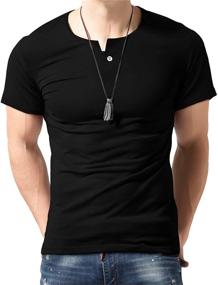 img 4 attached to 👔 Aiyino Casual Single Placket L C Black Men's Shirt: Stylish and Versatile Clothing Option