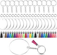 🔑 muraak acrylic keychain blanks for vinyl crafts - 120 pcs clear acrylic blanks, jump rings, keychain rings, and tassels diy set logo