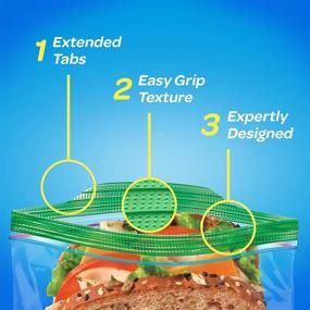 img 2 attached to 🥪 Convenient Ziploc Sandwich and Snack Bags: On-the-Go Freshness, Improved Grip 'n Seal Technology, 90 Total Bags