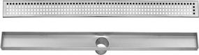 img 3 attached to 🚿 DreamDrain Square Pattern Grate Stainless Steel Linear Drain - Easy-to-Install Shower Drain Kit with Hair Catcher (32 x 2.75 Inches)