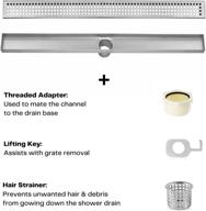 🚿 dreamdrain square pattern grate stainless steel linear drain - easy-to-install shower drain kit with hair catcher (32 x 2.75 inches) logo