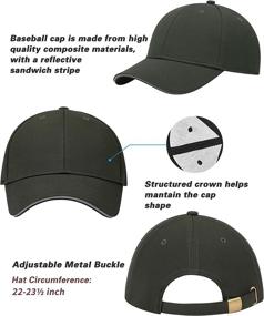 img 3 attached to Adjustable Blank Ball Cap - Reflective Low Profile Solid Plain Baseball Hat for Men and Women, Ideal Golf Hat