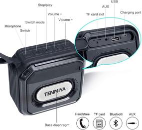 img 3 attached to 🔊 Портативная Bluetooth колонка: Водонепроницаемая, беспроводная наружная колонка с двойным соединением, Bluetooth 5.0, IPX7 водонепроницаемость, встроенный микрофон - идеальна для душевой комнаты, путешествий на велосипеде.