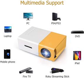 img 2 attached to 🎥 Portable Mini Projector T300 LED Video Projector: Perfect Kids Gift, Home Entertainment with 1080P Support, HDMI/USB/AV Interfaces - Great for Movie Nights, Gaming, Outdoor Camping