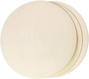 img 2 attached to 🎨 Pack of 3 Unfinished Round Wood Slices - 14 Inch Large Wooden Circles Cutouts for DIY Crafts, Painting, Pyrography, Door Hangers, Wedding Party Decorations