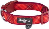 🐾 scottish plaid neoprene padded dog collars by blueberry pet with soft & comfy design featuring 7 eye-catching patterns логотип