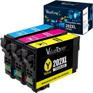 valuetoner remanufactured ink cartridges replacement for epson 202xl 202 xl (1 cyan, 1 magenta, 1 yellow) - compatible with workforce wf-2860 & expression home xp-5100 logo