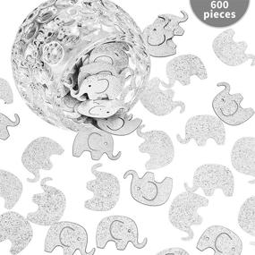 img 3 attached to Glitter Silver Elephant Confetti - 600 Pieces Elephant Paper Cutouts for Baby Shower, Birthday Party, Wedding & Theme Decorations