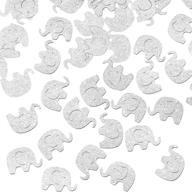 глиттер серебряный конфетти с слониками - 600 штук вырезанных из бумаги слоников для вечеринки в честь рождения, детского праздника, свадьбы и декора в тематическом стиле. логотип