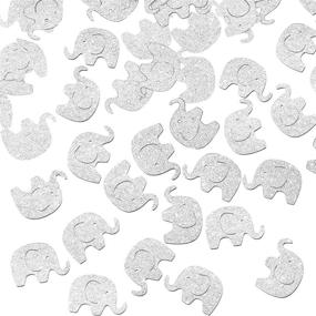 img 4 attached to Glitter Silver Elephant Confetti - 600 Pieces Elephant Paper Cutouts for Baby Shower, Birthday Party, Wedding & Theme Decorations