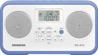 📻 sangean pr-d19bu portable radio: fm stereo/am digital tuning, white/blue, with protective bumper logo