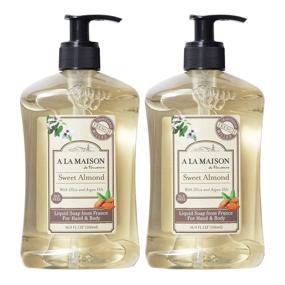 img 4 attached to 🌰 A La Maison Sweet Almond Liquid Hand Soap - Moisturizing Natural Hand Wash Soap, 16.9 Fl oz. Pump Bottles, Triple French Milled, Gentle to Hands (2 Pack)