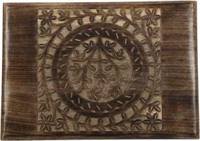 img 2 attached to 🌳 Tree of Life Carved Square Wooden Side End Table by SAVON