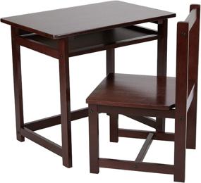 img 2 attached to Solid Wood Kids Desk and Chair Set, Espresso - Amazon Basics