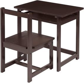 img 3 attached to Solid Wood Kids Desk and Chair Set, Espresso - Amazon Basics