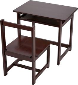 img 1 attached to Solid Wood Kids Desk and Chair Set, Espresso - Amazon Basics