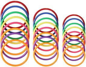 img 4 attached to HRLORKC Plastic Ring Toss Game Set - Rings for Kids' Outdoor Games - Plastic Carnival Rings for Carnival Party, Parent-Child Games, and More