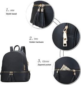 img 2 attached to KKXIU Girls Backpack Leather Tassel Women's Handbags & Wallets in Fashion Backpacks