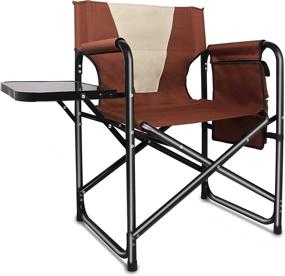 img 4 attached to Lightweight Camping Folding Director's Chair with 300lbs Support & Aluminum Side Table – Indoor/Outdoor Use, Includes Storage Bag