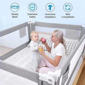 img 3 attached to 🛏️ SURPCOS Upgraded Extra Long Bed Rail for Toddlers - Perfect Fit for Twin, Double, Full-Size Queen & King Mattress (One Side 70.8 x 26 Inch, Buck)