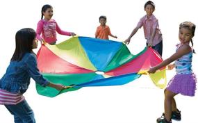 img 3 attached to Pacific Play Tents 12-Foot Kids Parachute with Handles and Carry Bag