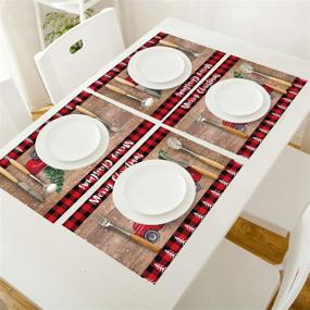 img 2 attached to Festive Holiday Placemats: Non-Slip, Washable Christmas Delights