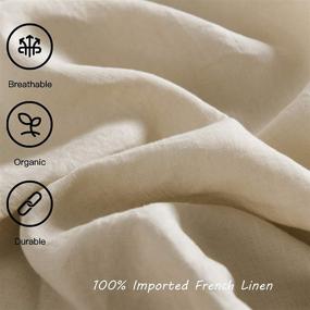 img 3 attached to 🛏️ PANDATEX 100% Natural French Linen Sheets Set – Organic Flax Bedding, King Size – Breathable Soft Comforter Set, Natural Linen Color