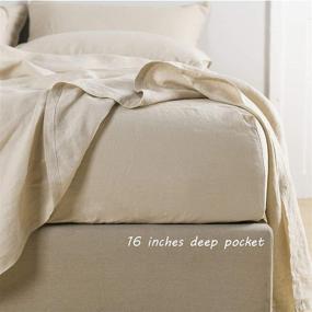 img 1 attached to 🛏️ PANDATEX 100% Natural French Linen Sheets Set – Organic Flax Bedding, King Size – Breathable Soft Comforter Set, Natural Linen Color